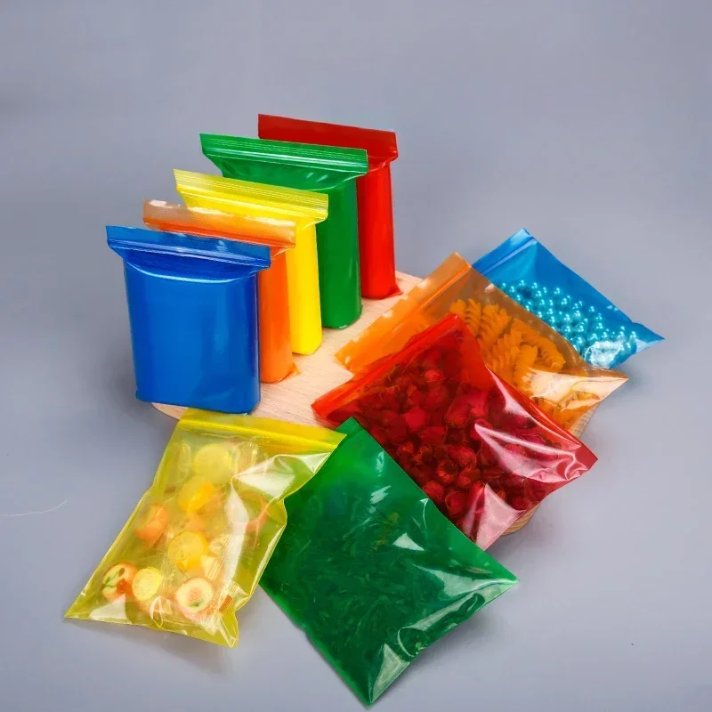 Trumpet Self Sealing Bag Red PE Plastic Zipper Storage Bags Colour Mini Resilient Waterproof Moisture-proof Seal Packaging Bag