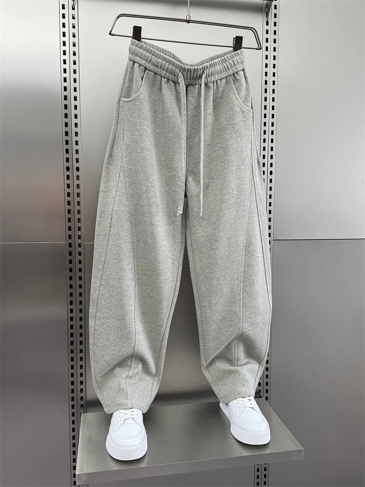 

Fce Lined Thiened Loose Men's Casual Pants Autumn Winter Color Versatile Sports Straight Leg Pants