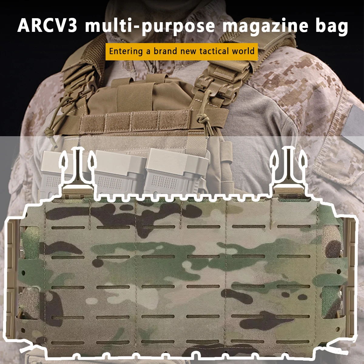 

Tacticl ARC V3 Многоцелевой чехол для журналов Molle, сумки для охотничьих тарелок с лазерной резкой, страйкбол AR15 M4, сумка с зажимом