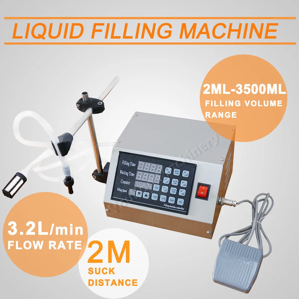 GFK160 Small Liquid Filling Machine Pump Numerical Filler Digital Control 2ml to 3500ml Drink Water Juice Milk Filling  Perfume