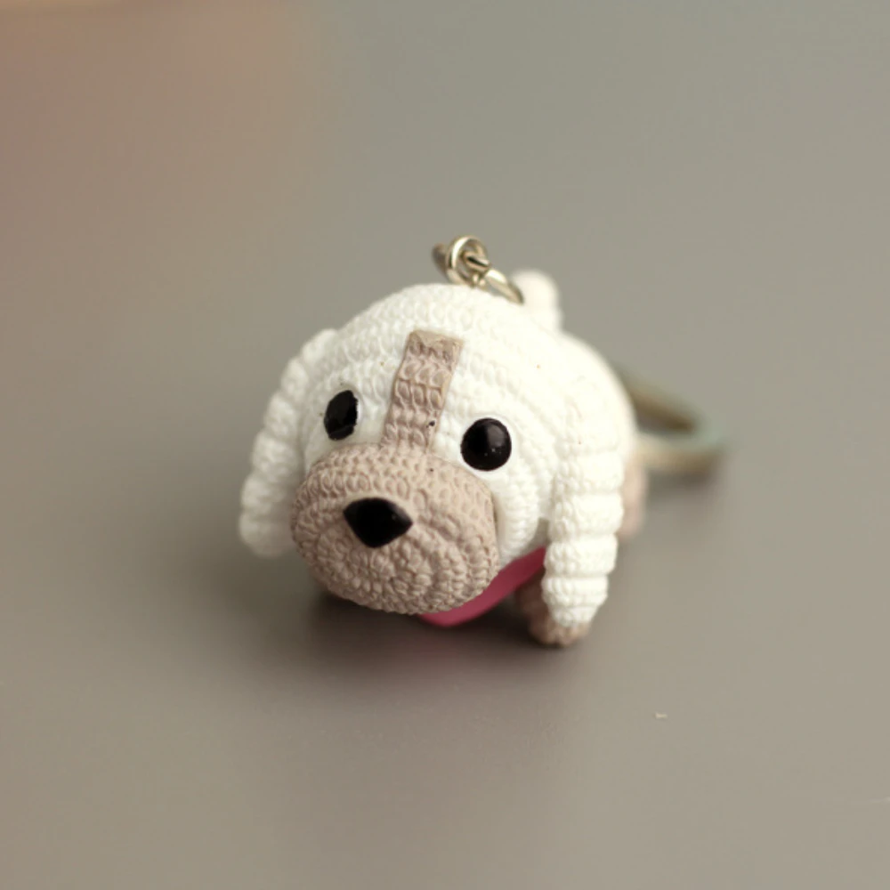 Cartoon Resin Dog Key Chain Creative Pendant Fashion Cute Keychain Key Accessories