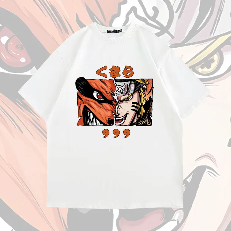 

Japanese Naruto Anime 100% Cotton T-shirt Short Sleeve Fashion Teenager Short Sleeve Summer Men's Street Casual Tops