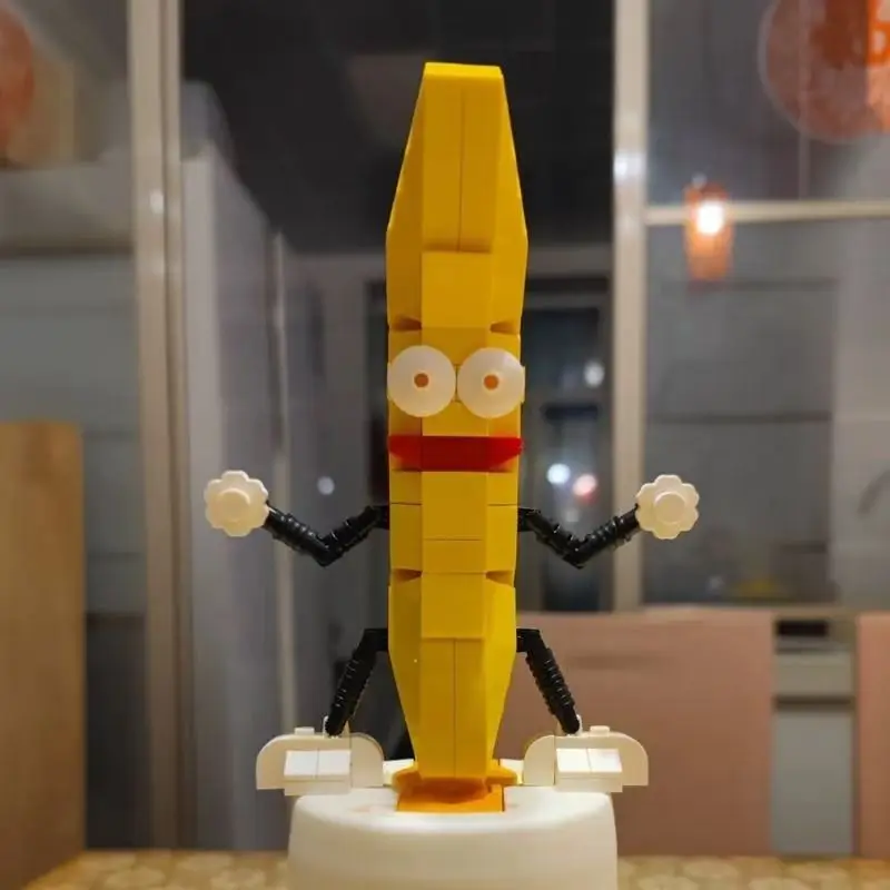 

Танцующий банан MOC, строительные блоки, шарнирная забавная фигурка с подвижными суставами, креативная фруктовая игрушка «сделай сам» для детей, рождественские подарки