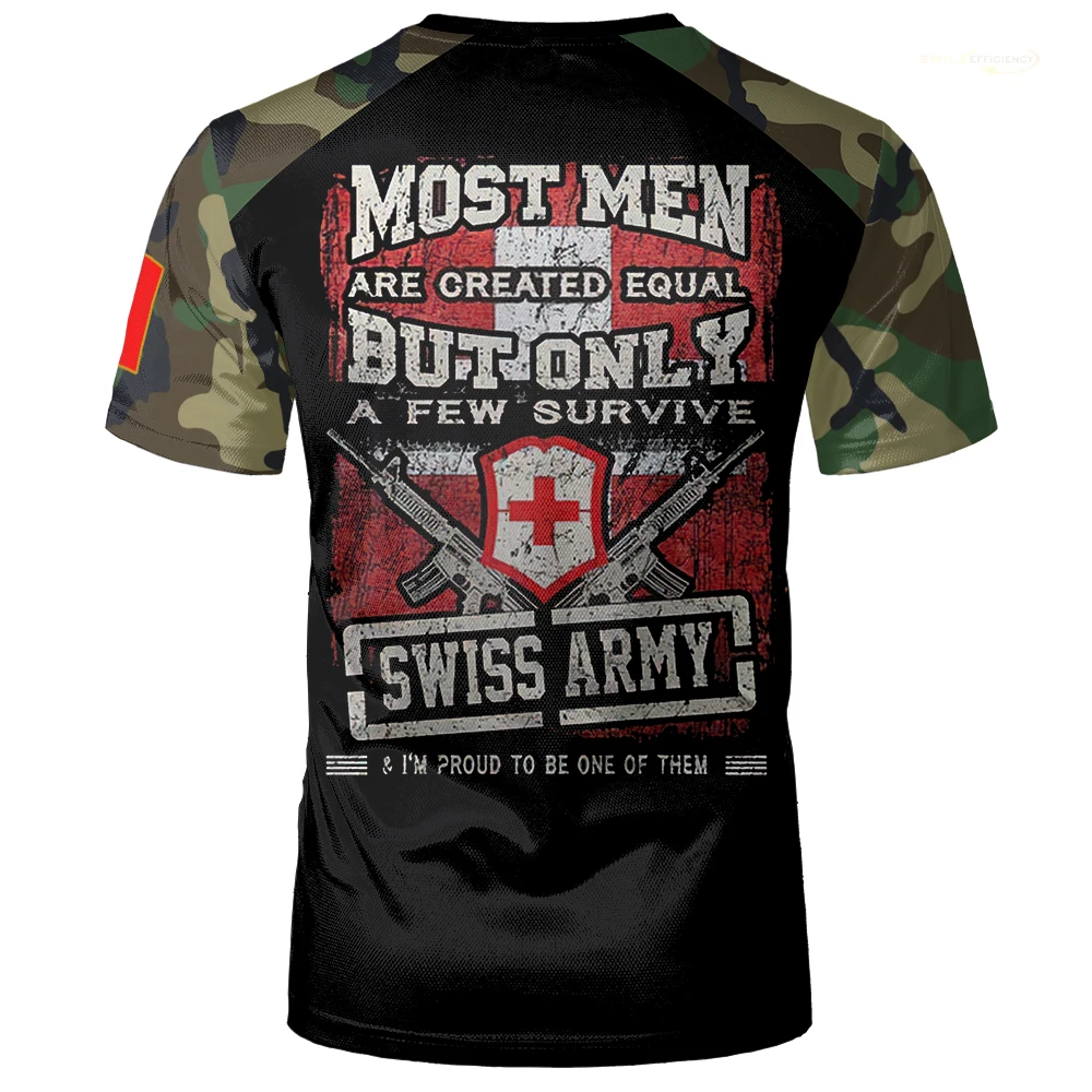 Summer Switzerland Camouflage Flag Men T Shirt Swiss Navy Selection Forst Teufel Man T-shirt Casual Oversized Sport costume Tops