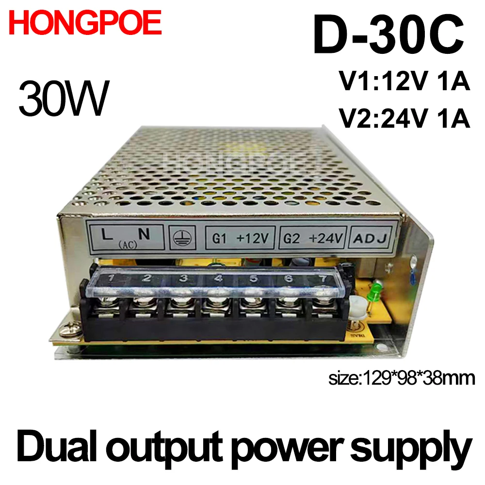 30W Dual Output 5V 10V 12V 15V 24V Power Supply D-30A 30B D-30C +12V -12V +15V -15V +5v -5v +24v -24v AC100-240V SMPS