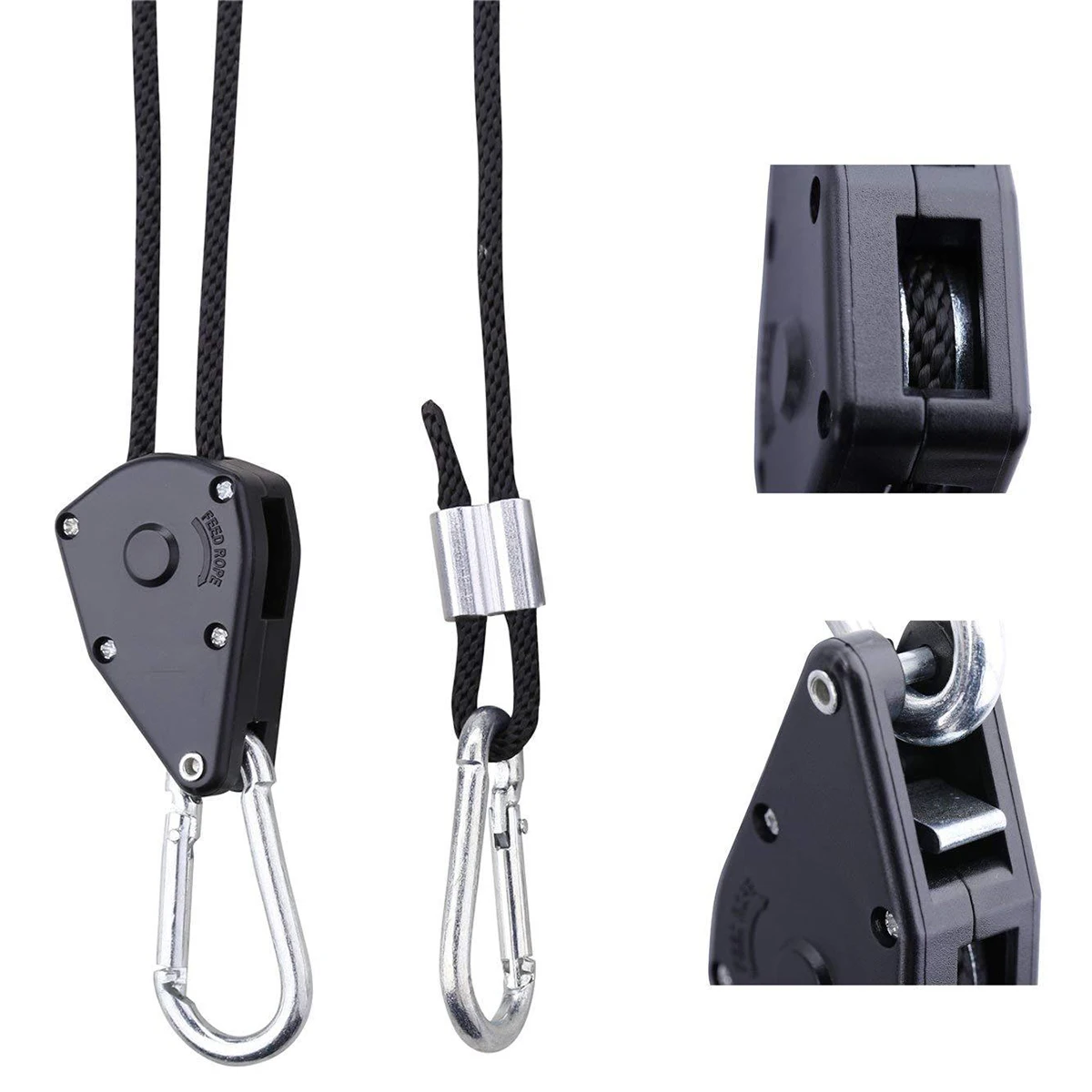 

4PCS Polypropylene Hanger with Metal Pulley Adjustable Buckle Straps for Plant Hanging Shed Chandelier Home