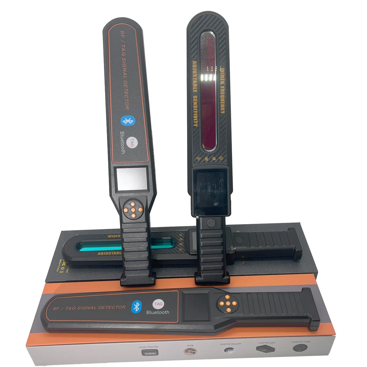 

Беспроводной детектор камер, сканер Bluetooth-меток, анализатор широкополосных сигналов 6 ГГц, аудио/визуальное оповещение, светодиодная индикация, инструмент для проверки безопасности