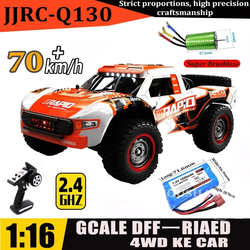 

Q130 16101 Pro 1:16 70KM/H 4WD RC Car With LED Light 2.4G Remote Control Cars High Speed Drift Monster Truck for Children Gift