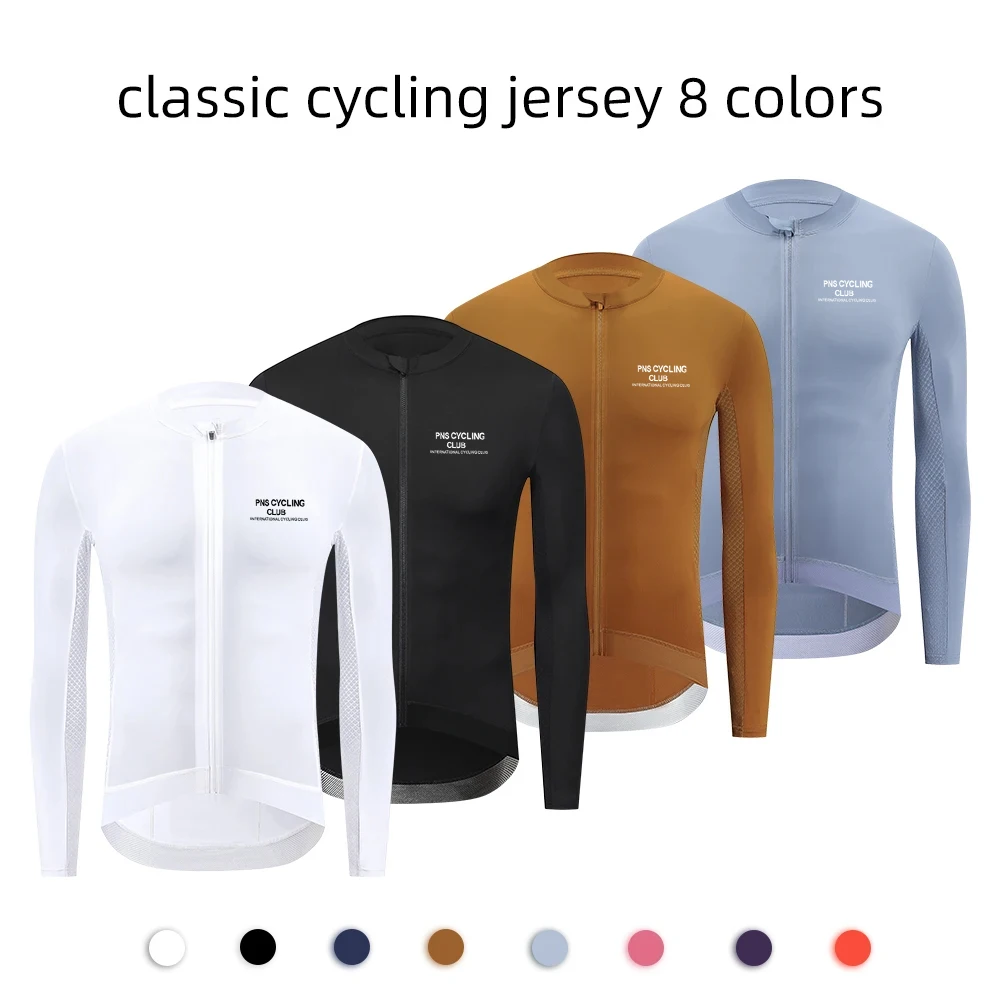 Camisola de ciclismo de manga comprida para homens MTB roupas de bicicleta respirável, tops de bicicleta de estrada pro equipe de alta qualidade
