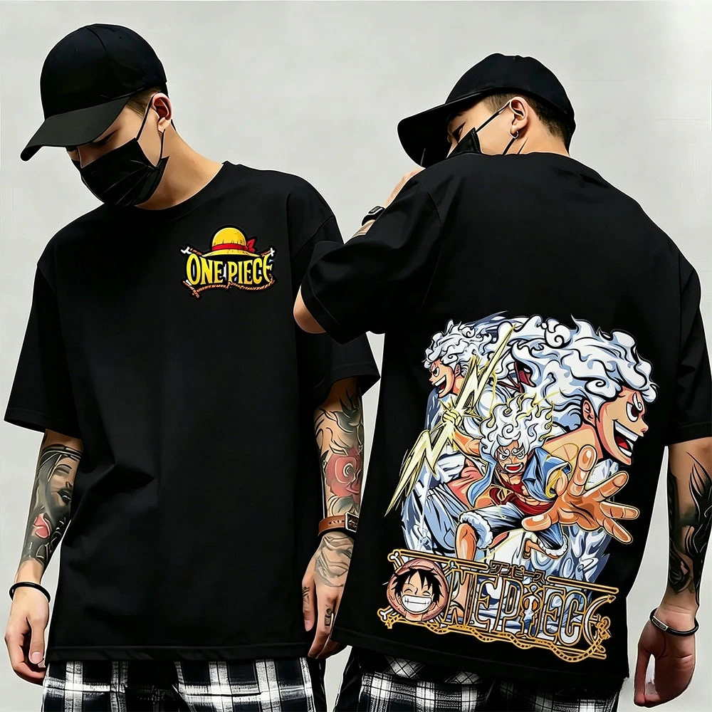 Summer New Arrival: One Piece Pattern T-shirt, unisex, anime print, casual short-sleeved, fashionable streetwear top, Y2K style.