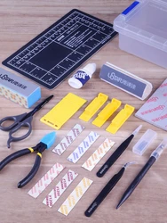 USTAR Basic Tool Kit Pliers Tweezers Sanding Sticks Modifying Knives Cutting Pads Storage Box For Gundam Model Making Hobby DIY