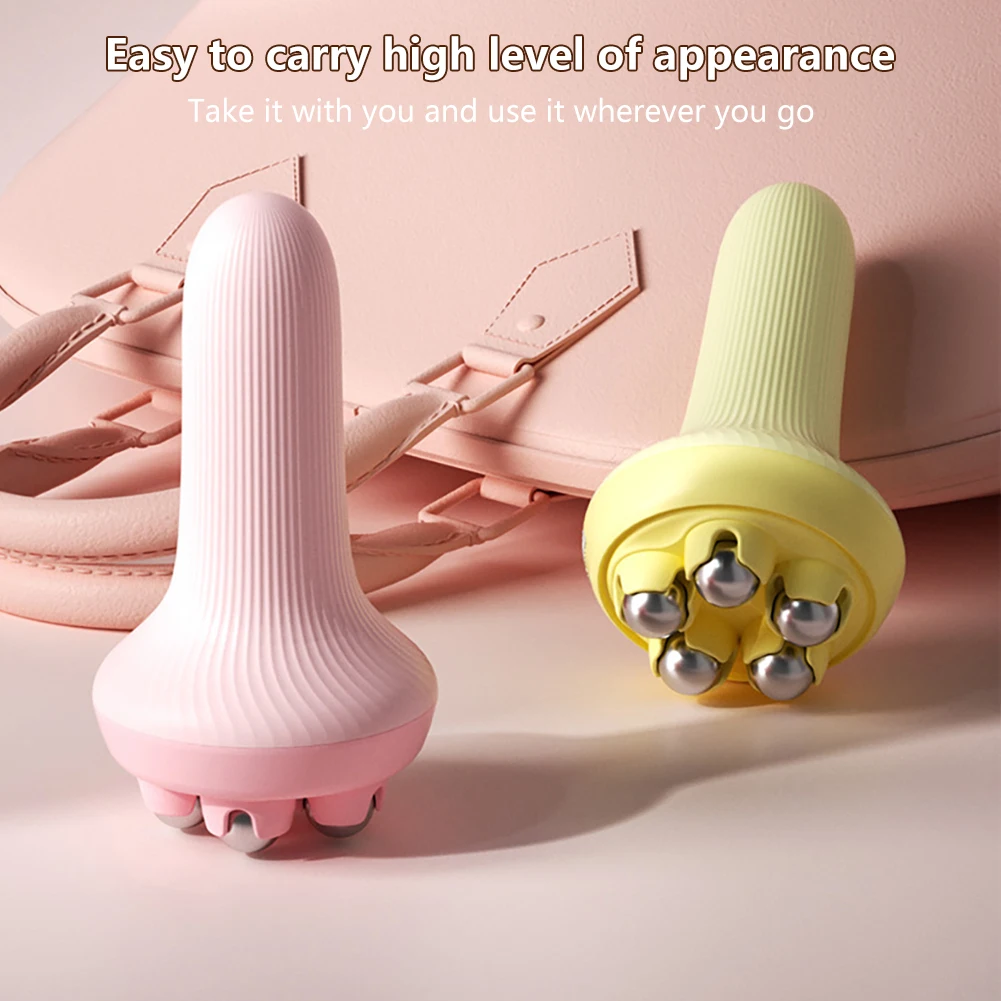 Facial Massage Tool 5-Bead Steel Ball Massage Roller 360° Rotating Massage Bead Body Shaping Steel Massage Rollers Back Massager