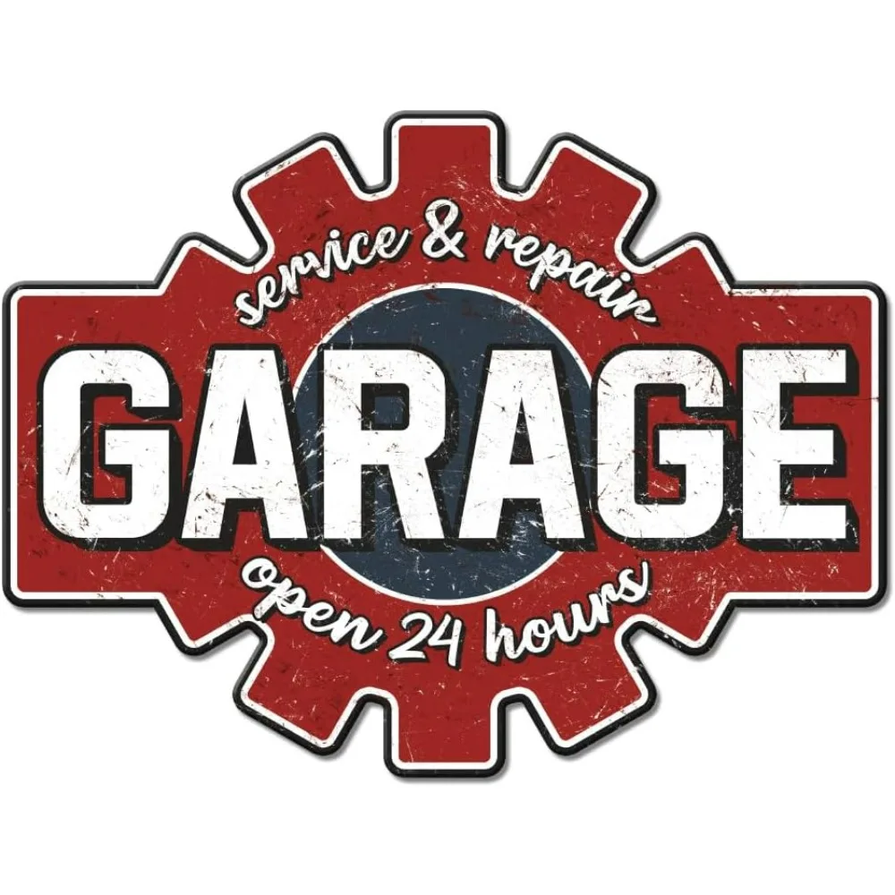 Garage Service&Repair Open 24 Hours Vintage Metal Tin Sign Retro Plaque Poster Metal Wall Decorative Tin Signs for Home Garage