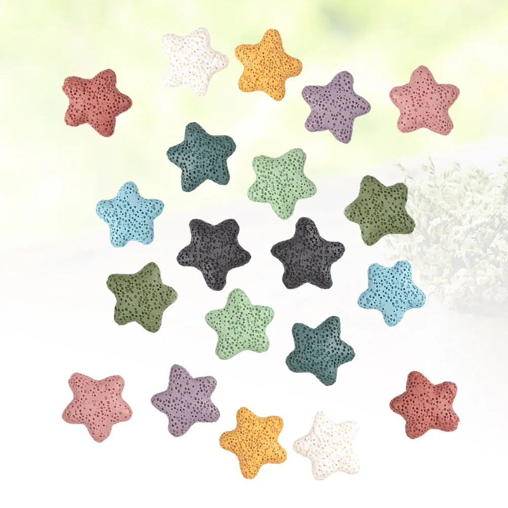 

20Pcs Colorful Volcanic Stone Pendant Charms Star Shape 20x20x8mm for Necklace Bracelet DIY Jewelry Making Pendant Charm