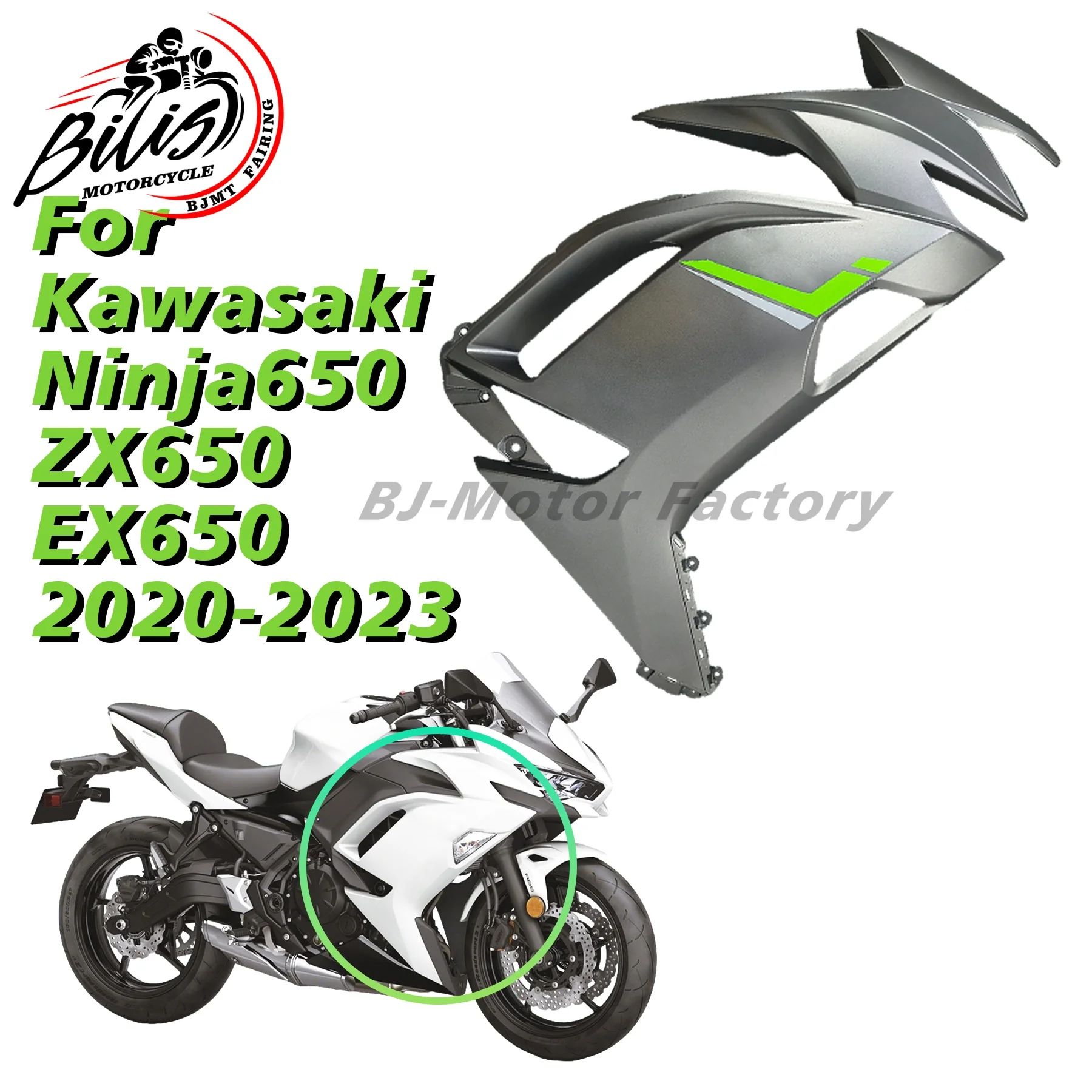 

Fit For KAWASAKI NINJA 650 2020 - 2023 Left Right Part Batwing Fairing Bodywork Panel ZX650 EX650 NINJA650 2021 2022 2023