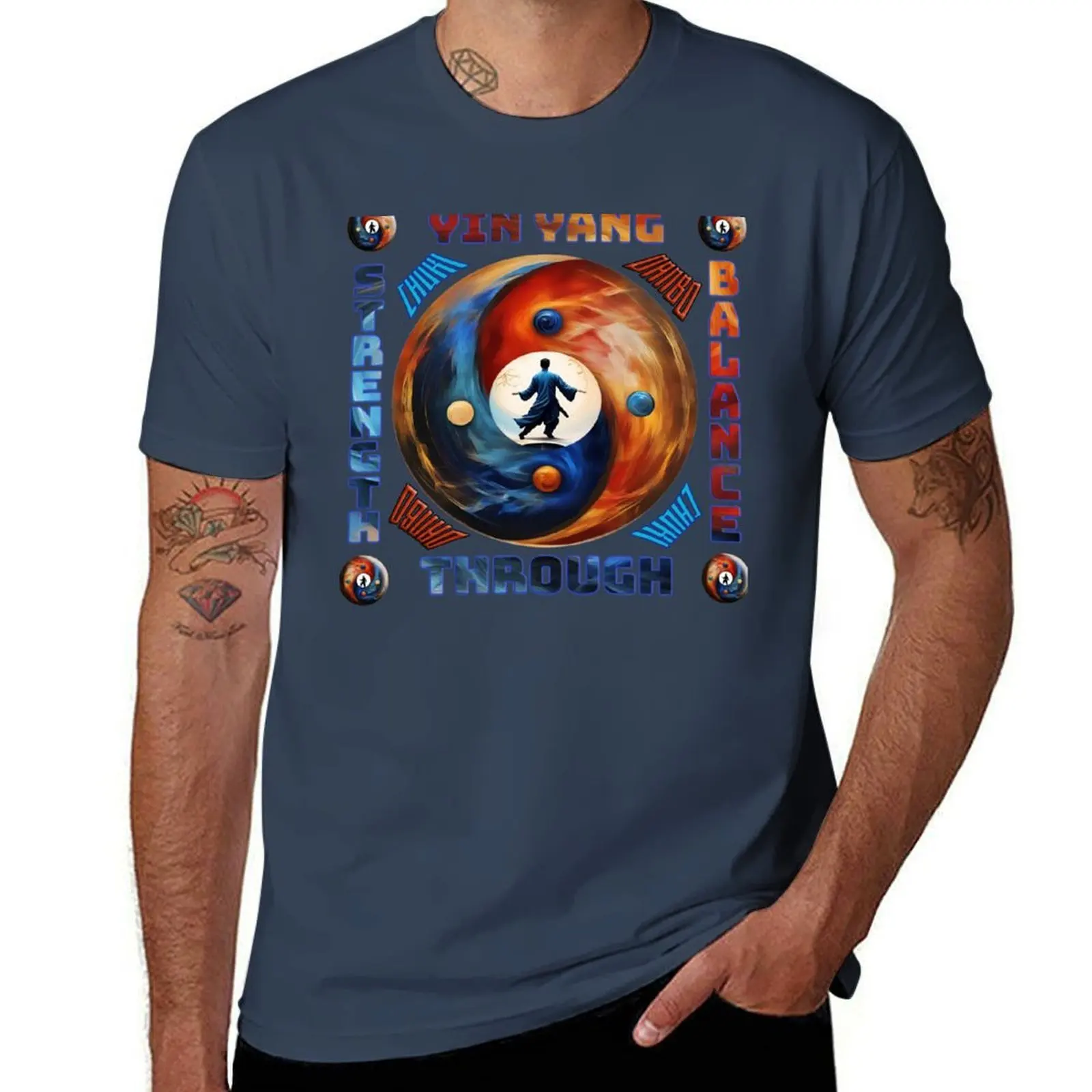 

Yin Yang. Strength Through Balance T-Shirt t shirts designer t shirts for man cotton soft T-Shirt