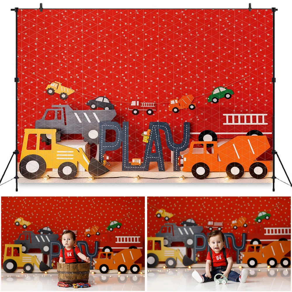 

Construction Excavator Backdrops Play Trucks Crane Backgrounds Cake Smash Photo Background ﻿