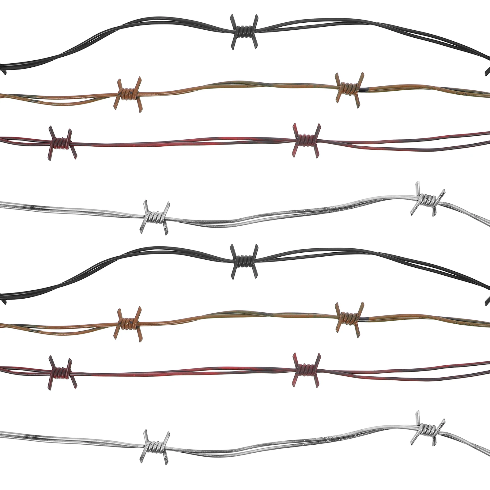 4 Pcs Wreath Simulation Wire Chain Party Barbed Wires Prop Pvc Plastic Halloween Chains