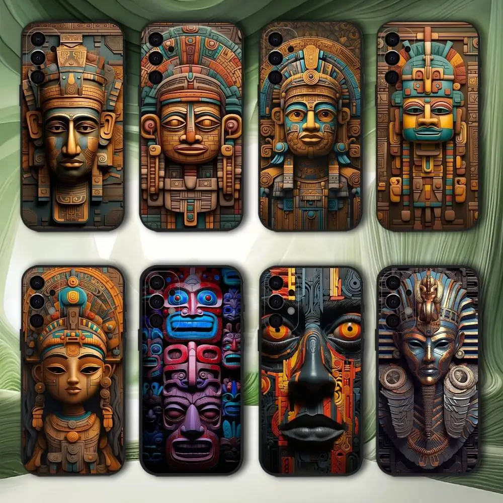 

Ancient Totem Pharaoh Phone Case For Samsung S25,S24,S21,S22,S23,S30,Ultra,S20,Plus,Fe,Lite,5G Black Cover