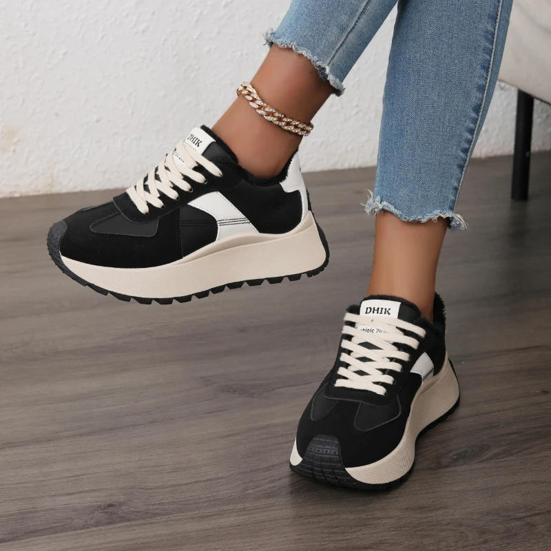 2025 جديد ربيع الخريف المألوف والأكثر مبيعا تنوعا المرأة عادية مريحة الارتفاع زيادة الأحذية الرياضية الدافئة #2