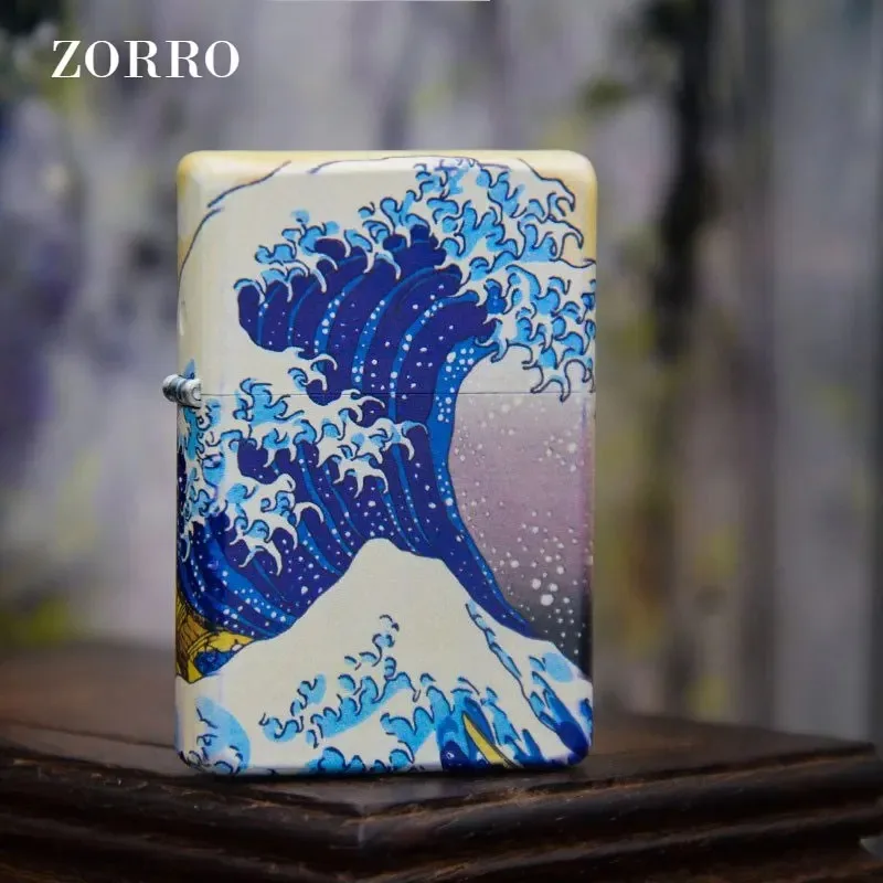 ZORRO  kerosen lighter, painted windproof grinding wheel lighter, multiple patterns available for selection and customization