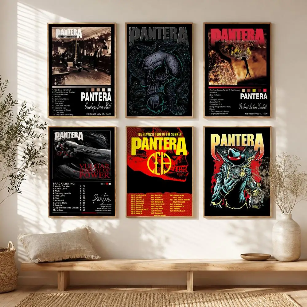 Groove Metal Band P-Pantera Poster All-match HD Waterproof Self-Adhesive Wall Art Sticker For Home Bedroom