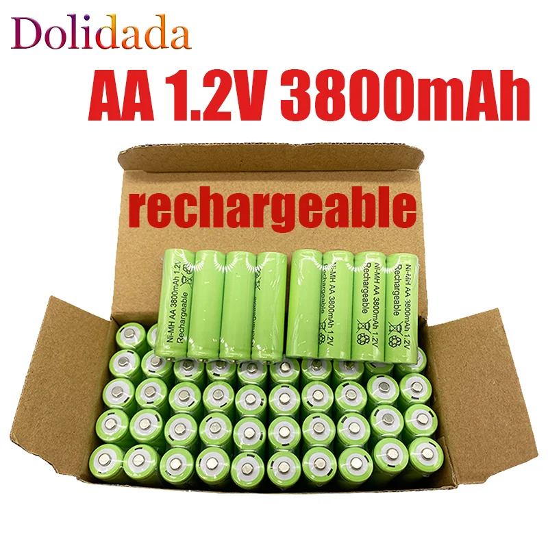 2pcs 1.2V 3800mah AA Ni MH Battery Rechargeable Batteries for MP3 LED Lamp Toy Camera Microphone Clocks Mice Torch Bateria