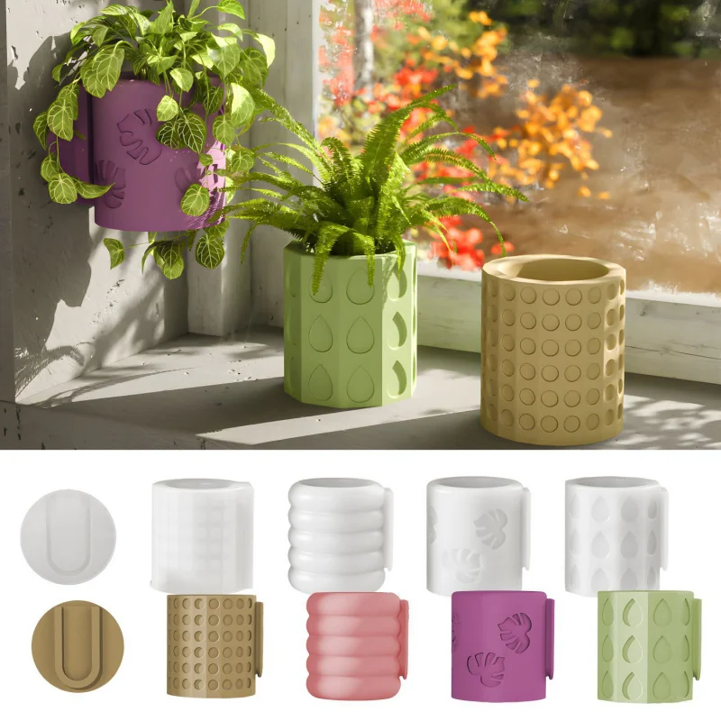 

Diy Resin Mold Multiple Wall-Mounted Vase Silicone Mold Plaster Aromatherapy Candle Cup