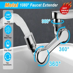 Metal 1080° Rotating Splash Filter Faucet Extender Spray Head Dual Mode Kitchen Tap Aerator Water Nozzle Faucet Bubbler 22/24mm