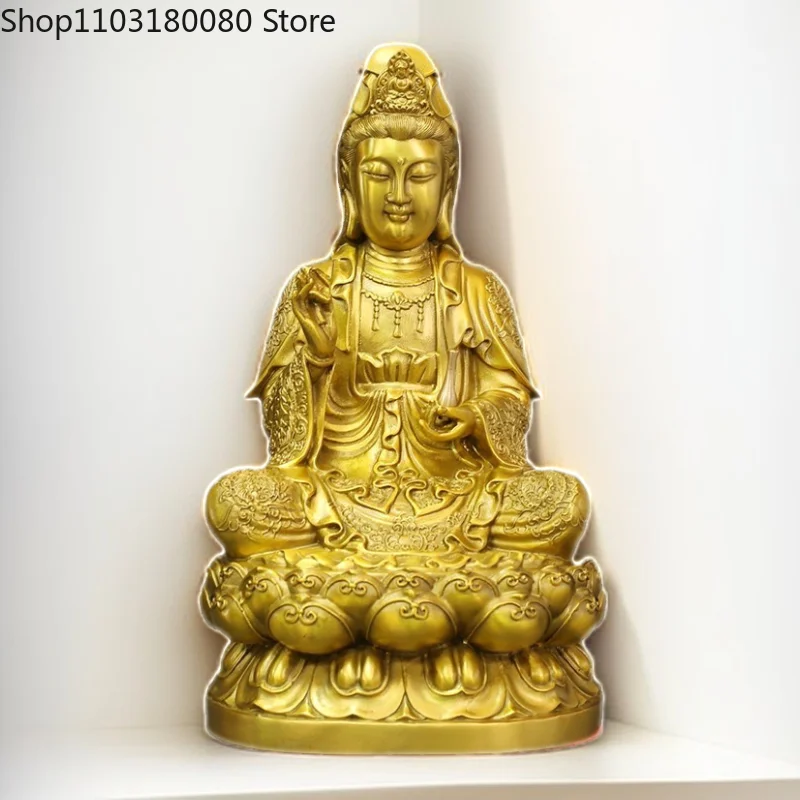 

Copper brass Avalokitesvara Guanyin buddha statue KWAN-YIN goddess statue For Temple Home decor Large size,23cm,29cm,39cm,45cm