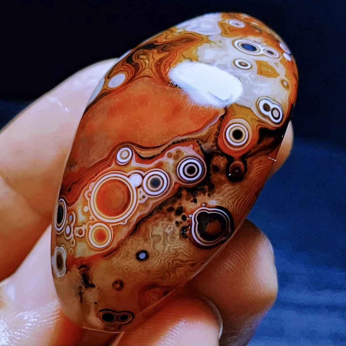 Earth Mined Banded Agate Worry Stone, Decor Stone, Tumbled Polished, Jewelry Making, Natural Stone, Crystal Collection