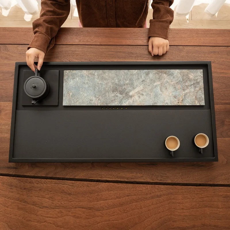 

Chinese Stone Tea Tray Luxury Office Hospitality Valet Kitchen Kitchen Long Tableware Tea Tray Living Room Bandejas Teaware