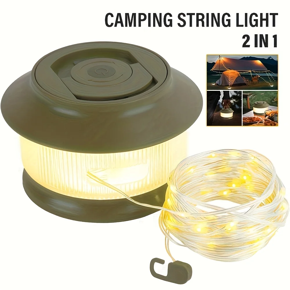 

D2 LED Camping Lantern Portable Electric Light, USB Rechargeable Portable Camping Light, Warm White Lighting, Five Dimming Modes