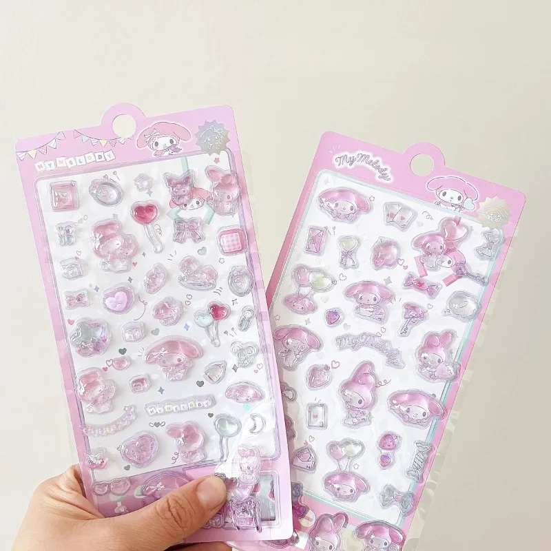 Sanrio Anime Cartoon My Melody 3D Jelly Stickers Cute Pen Camera Laptop Tablet PC Telefono Tazza Diario Valigia Decorazione Adesivo