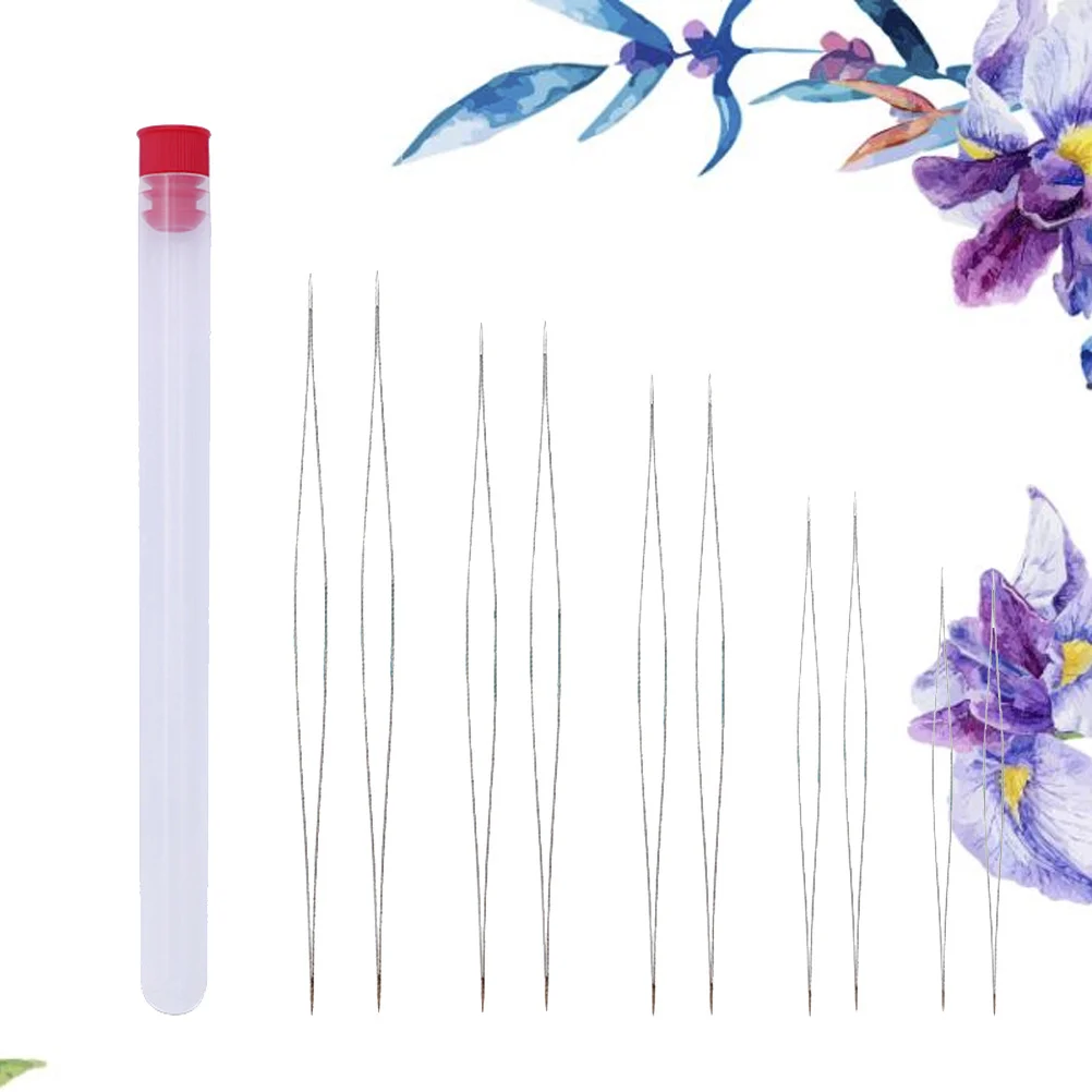 10 قطعة مجموعة إبر الديكور 5.8/7.6/10.2/11.5/12.8 سنتيمتر زجاجة شفافة غطاء أحمر لخياطة الحرف صنع المجوهرات إبرة خياطة كبيرة