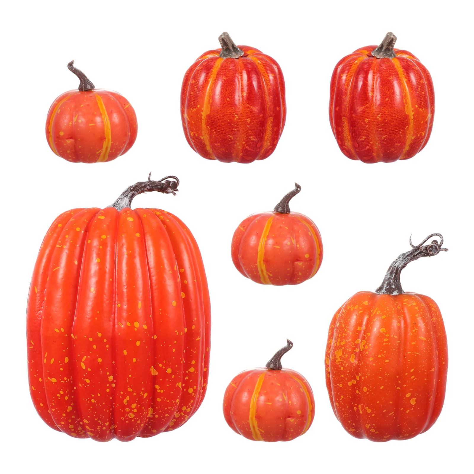 

7 PCS Pumpkin Model Ornaments Fall Decor Halloween for Supplies Photo Props Dining Table