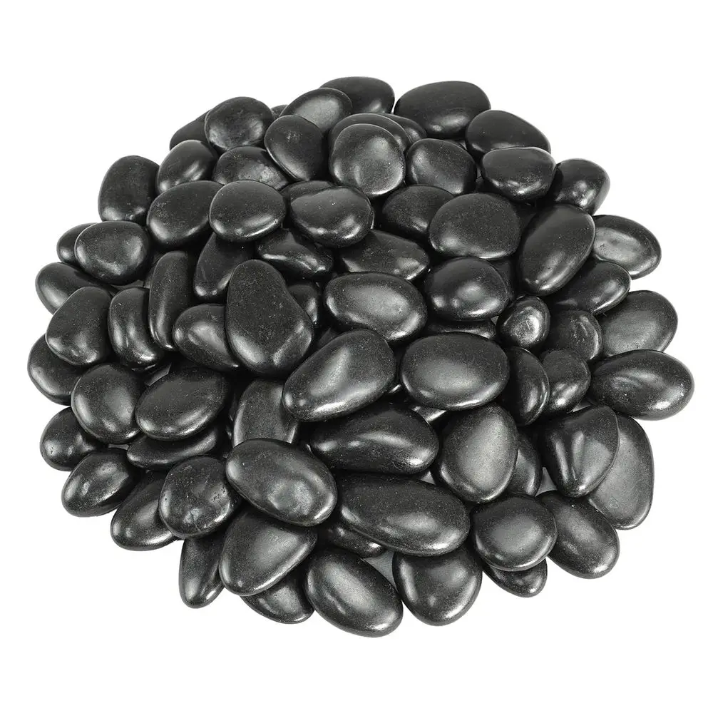 

Речные камни или галька, 20 фунтов черной гальки или комнатных растений, декоративные камни или камни для кашпо диаметром 1-2 дюйма, высокополированные камни или камни для ваз