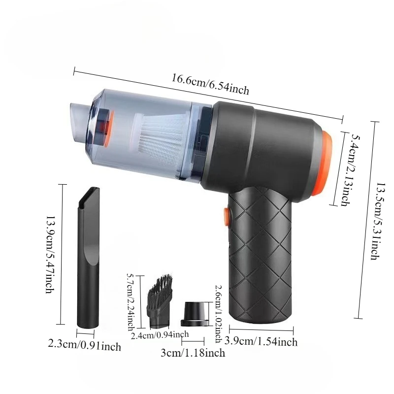 1 Set Portable Cordless Handheld Vacuum Cleaner Combined Blowing and Suction Rechargeable High-power Car/home Vacuum Cleaner