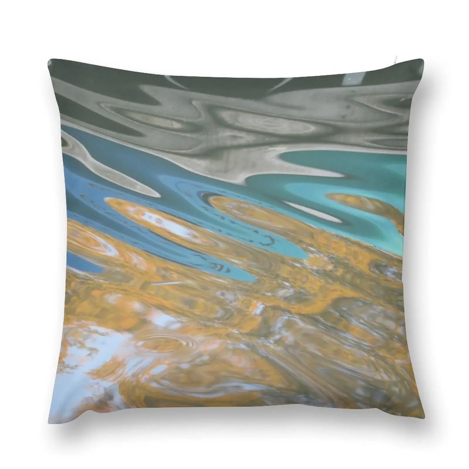 reflections turquoise mustard yellow blue Throw Pillow Couch Cushions Christmas Pillowcase Marble Cushion Cover pillow