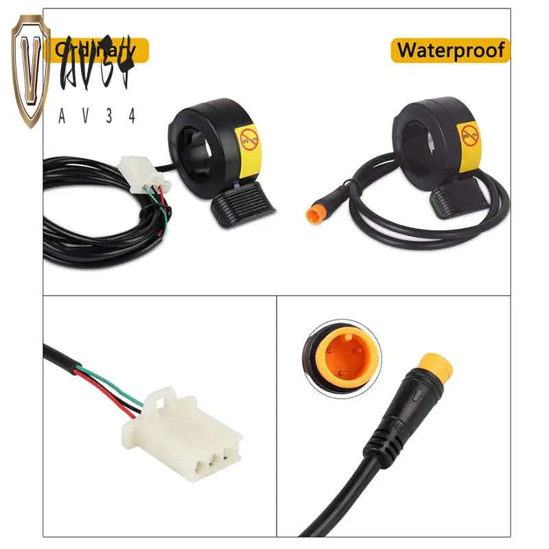 

AV34-Ebike Thumb Finger Trigger Throttle 3 Pin Left Right Throttle Accelerator 22Mm For Electric Bike Scooter E-Motorcycle-B Dur