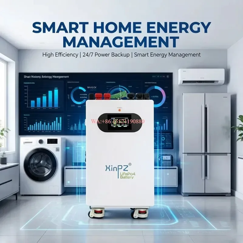 wmwmnu for XPZ Battery 30KWH 51.2V 600AH 2A Active Equalization 200A JK V19 BMS Home Energy Storage Battery Pack Home Solar