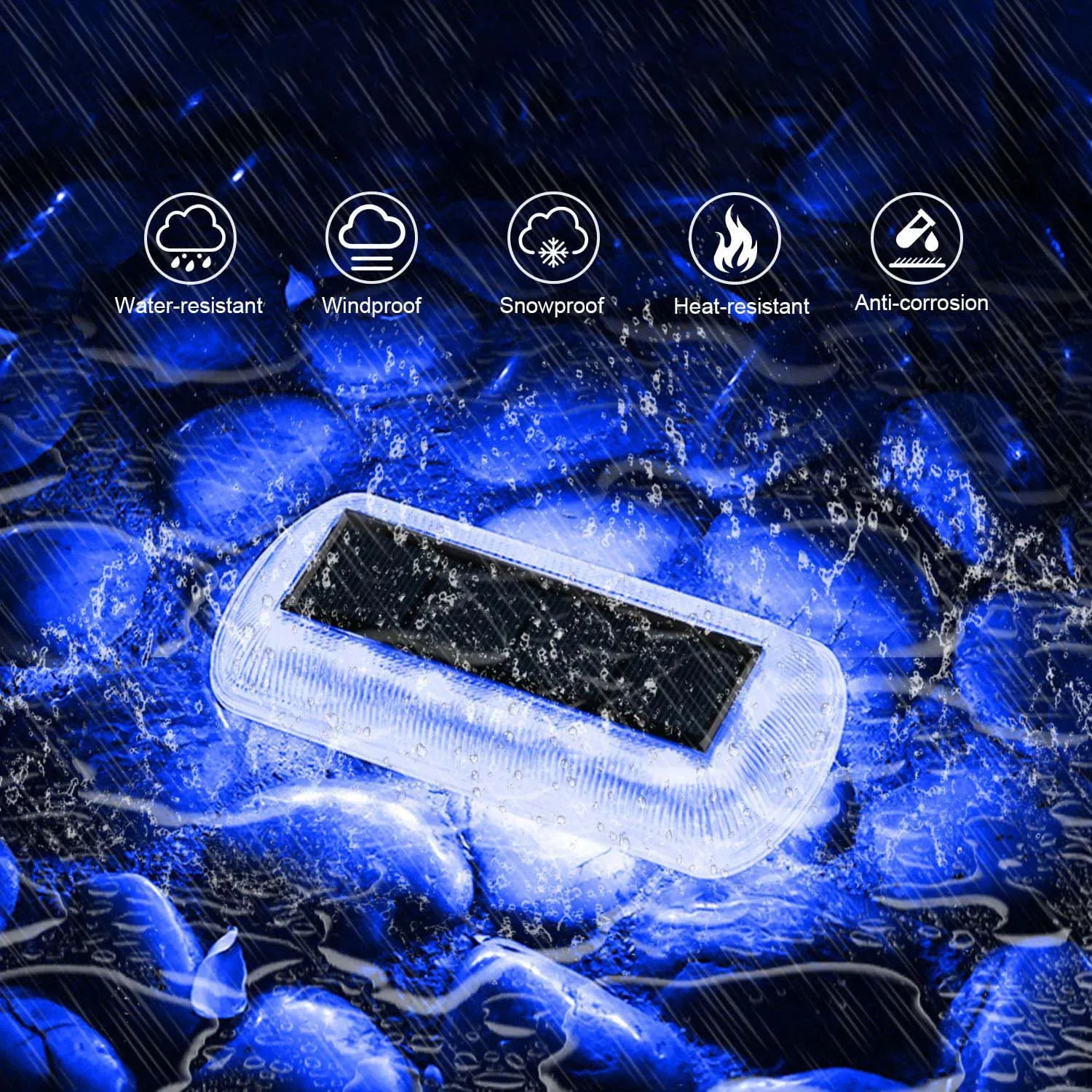 4-個ソーラーステップライトガーデン-proch-ip65-防水屋外地下ソーラーデッキライトブルー階段私道パスデッキライト