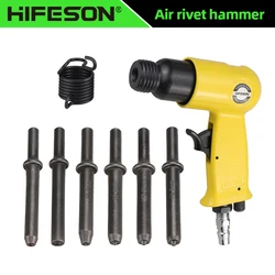 HIFESON Pneumatic Air Rivet Hammer Professional Handheld Semi-Tubular Rivets/Solid Rivets Round Head Nails Riveter M3 M4 M5 M6