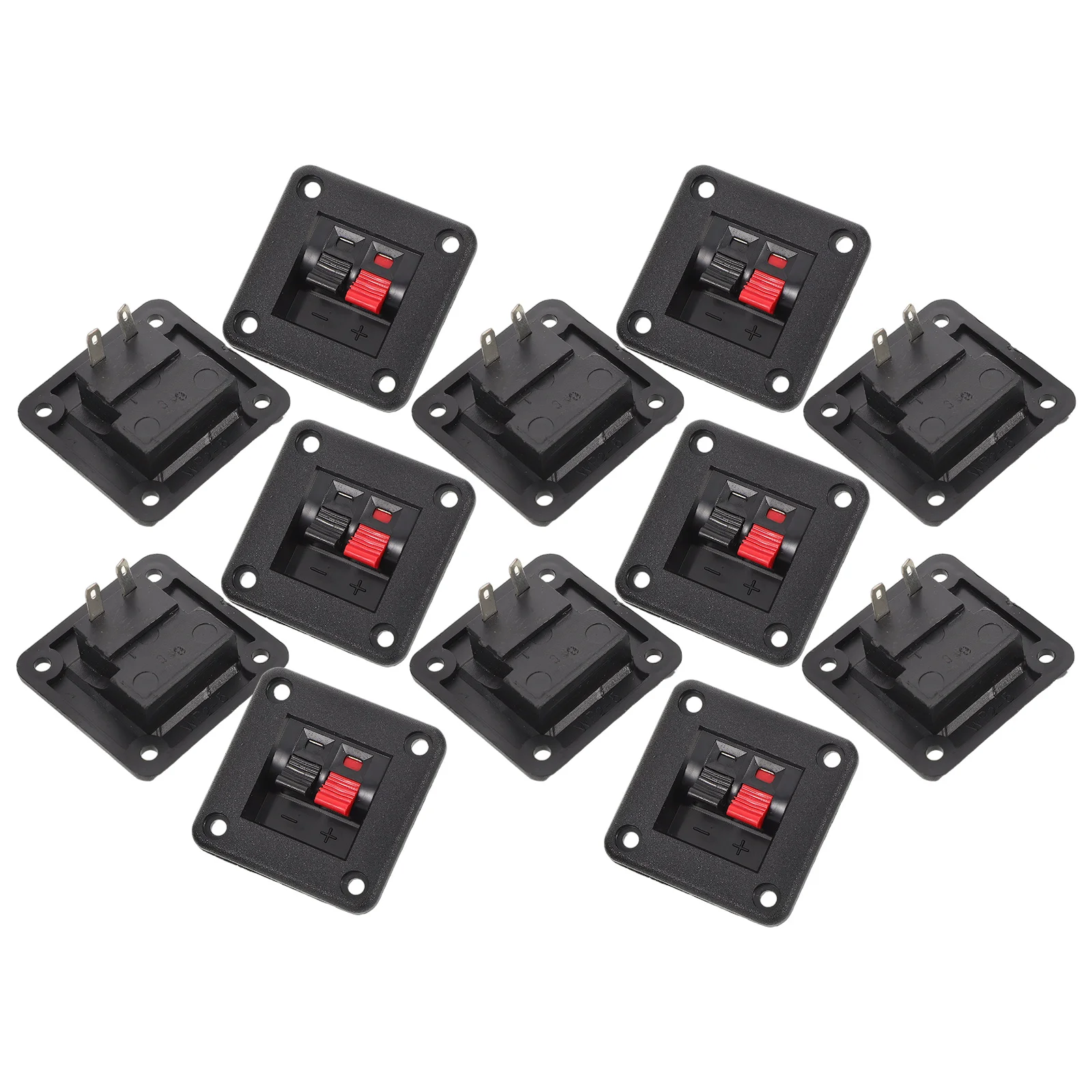 

12Pcs Square Terminal Case Speaker Box Binding Post Cup for Efficient Cable Management Audio Stereo Subwoofer Speaker Terminals