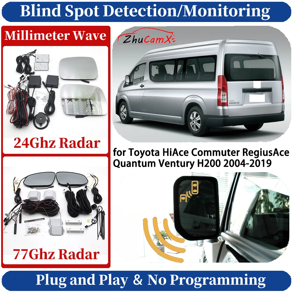 

Blind Spot Monitoring/Detection System for Toyota HiAce Commuter RegiusAce Quantum Ventury H200 Driving Side Lane Change Assist