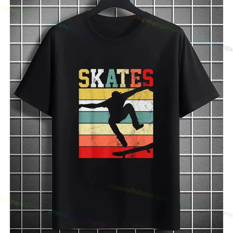 Skateboard Skater Girl Skateboarder Retro Skateboarding Graphic Design T-shirt Sprot O-neck Pure Cotton Comfort Tshirt All Match