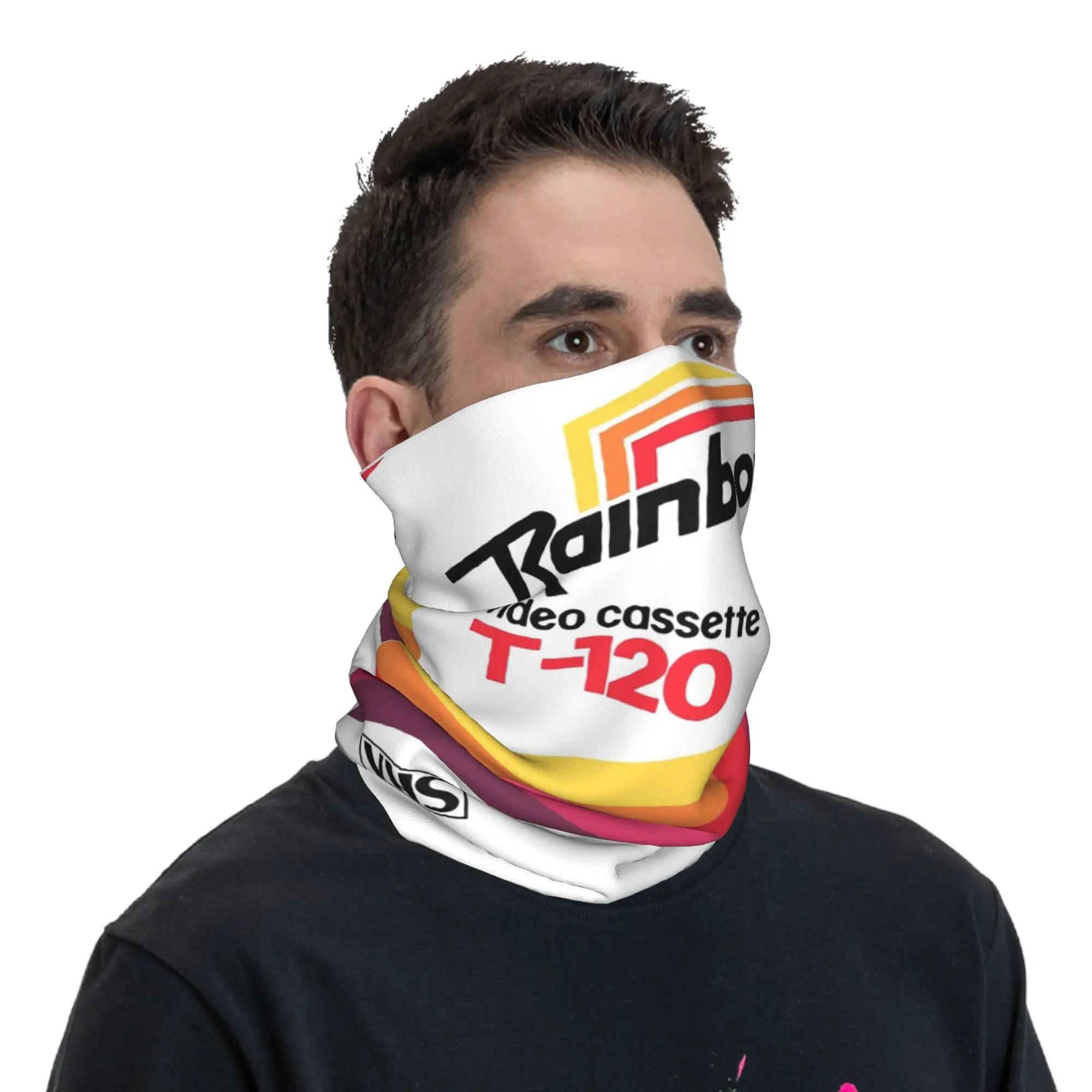 Retro VHS tape vaporwave aesthetic Bandana Neck Cover Printed Wrap Scarf Multifunction Headband Running For Men Women Adult