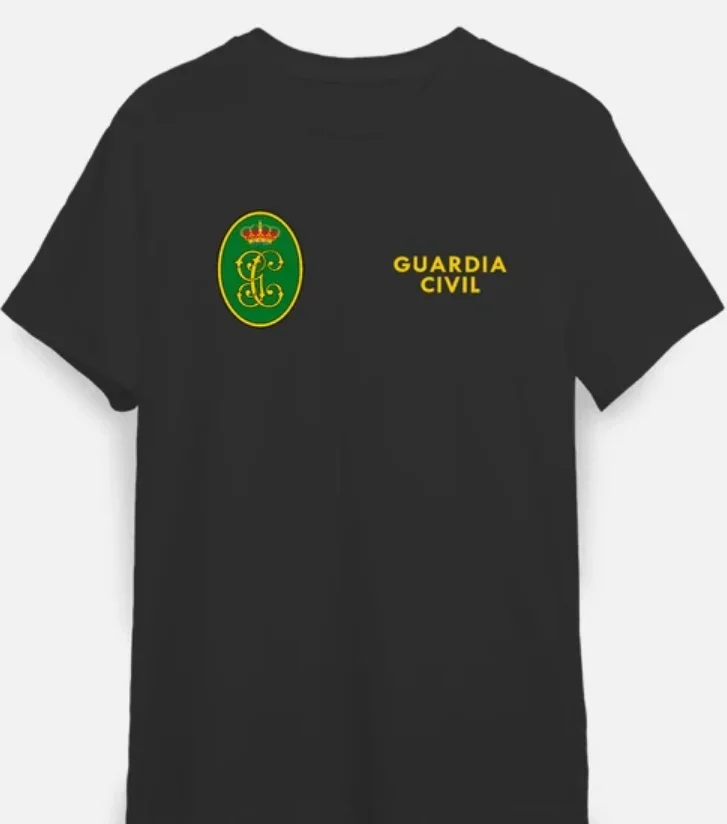 Camiseta Guardia Civil Spanish Military T-Shirt Short Sleeve Casual 100% Cotton Shirt