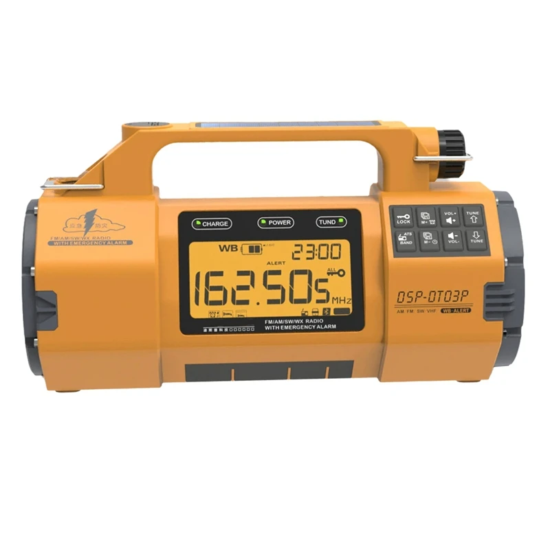 Emergency Radio Multi-Function Emergency Radio with AM/FM/SW/ Bands, Large Flashlight, Large Speaker, Hand-Crank Generator