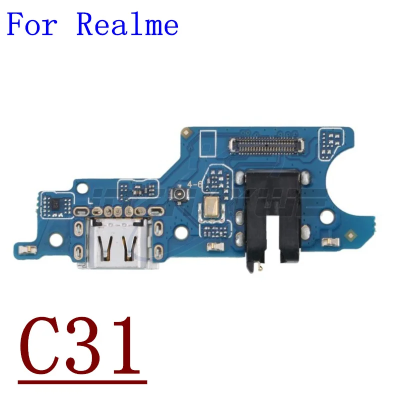 Original USB Charging Port Dock Plug Connector Charger Board Module With Microphone For OPPO Realme C25 C25Y C30 C31 C33 C35